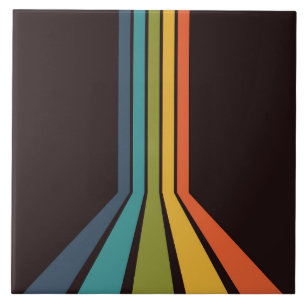 70s Groovy Retro Kleurrijk Patroon Tegeltje