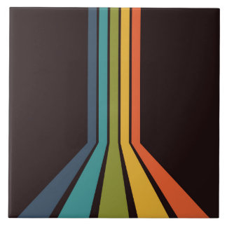 70s Groovy Retro Kleurrijk Patroon Tegeltje