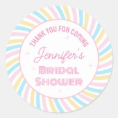 70s Groovy Roze Bruiloftsdankjewel voor je komst Ronde Sticker (Voorkant)