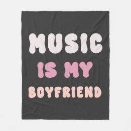 70s Groovy Typography - Muziek is mijn vriend Fleece Deken