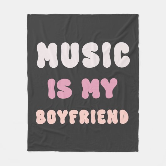 70s Groovy Typography - Muziek is mijn vriend Fleece Deken (Voorkant)