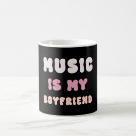 70s Groovy Typography - Muziek is mijn vriend Koffiemok