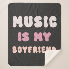 70s Groovy Typography - Muziek is mijn vriend Sherpa Deken