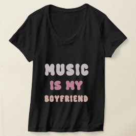 70s Groovy Typography - Muziek is mijn vriend T-shirt