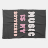 70s Groovy Typography - Muziek is mijn vriend Theedoek (Horizontaal)