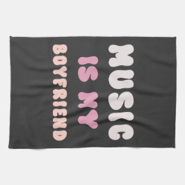 70s Groovy Typography - Muziek is mijn vriend Theedoek