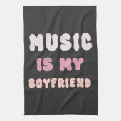 70s Groovy Typography - Muziek is mijn vriend Theedoek (Verticaal)