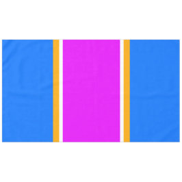 70s Helder Blauw Roze Geel Wit Racing Stripes Tafelkleed