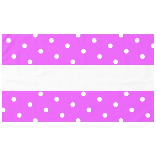 70s Heldere  Roze Witte Strepen Polka Dots Tafelkleed (Voorkant (Horizontaal))