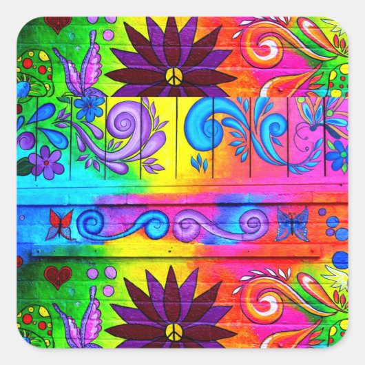 70's hippie groovy sticker (Voorkant)