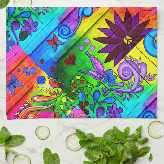 70's hippie groovy theedoek (Gevouwen)