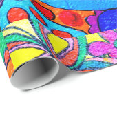 70's hippie peace and love wrapping paper cadeaupapier (Rol Hoek)