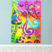 70's hippie psychedelische vlinder canvas (Insitu (Houten vloer))