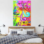 70's hippie psychedelische vlinder canvas (Insitu (Slaapkamer))