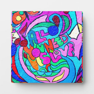 70's hippie vredesliefde fotoplaat