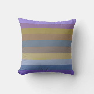 70s Horizontal Stripes in Lilac, Mustard & Caramel Kussen