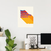 70s Inspirerend Quote Retro Blue Red Yellow Pop Poster (Thuiskantoor)