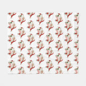 70s Kerstman Vintage Classic Jolly Fleece Deken (Voorkant (Horizontaal))