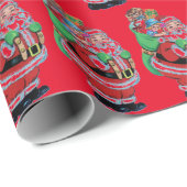 70s kerstman Vintage Retro red Cadeaupapier (Rol Hoek)