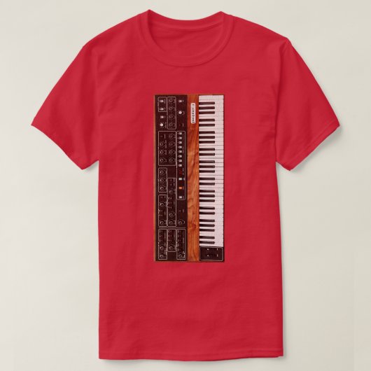70s Keyboard Synthesizer T-shirt (Design voorkant)