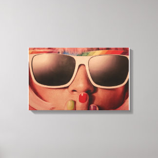  70's Kleurenprint Canvas Afdruk