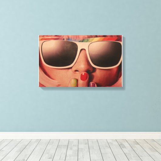  70's Kleurenprint Canvas Afdruk (Insitu (Houten vloer))