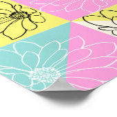 70s  kleurrijk, ingecheckt ventilatorpatroon poster (Hoek)