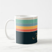 70s kleurrijk Stripes-script monogram Koffiemok (Links)