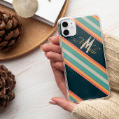 70s kleurrijke Stripes Monogram initialen esthetis Case-Mate iPhone Case