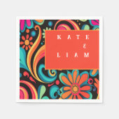 70's levendige stijl servet (Voorkant)