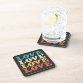 70s Liefde Retro Distressed Repeat Type Bier Onderzetter (Rechterzijde)