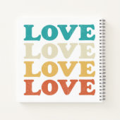 70s Liefde Retro Distressed Repeat Type Notitieboek (Achterkant)