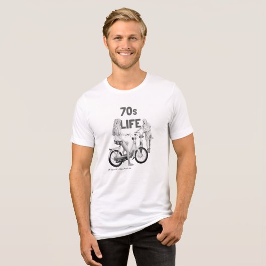 70s life Tri-Blend shirt (Voorkant volledig)