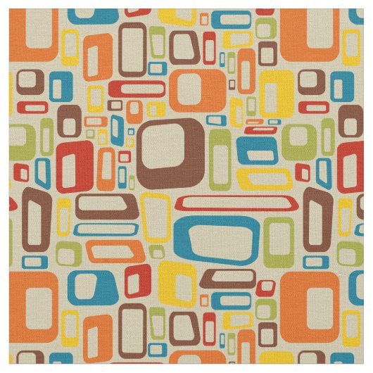 70s mod squares fabric stof (Close Up)