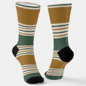 70s Modern midden eeuw gestreept patroon Koel Sokken (Gebogen)