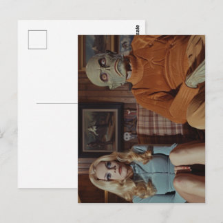 70s Monster en vrouw op de bank Briefkaart