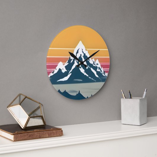 70s Mountain Sunset Muur Klok (Kantoor)