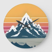 70s Mountain Sunset Muur Klok (Voorkant)