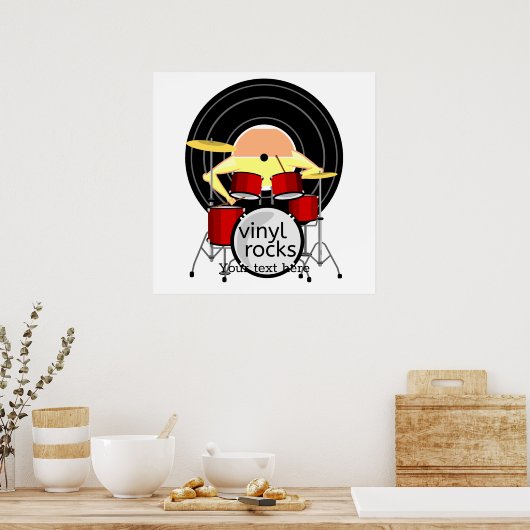 70S MUZIEK VINYLDRUMS POSTER (Keuken)