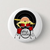 70S MUZIEK VINYLDRUMS RONDE BUTTON 5,7 CM (Voorkant)