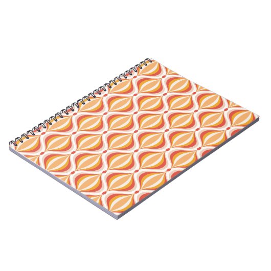 70s nostalgia notebook groovy optical pattern notitieboek (Linkerzijde)