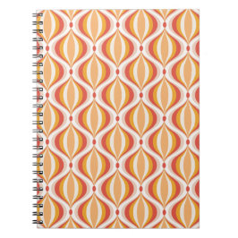 70s nostalgia notebook groovy optical pattern notitieboek
