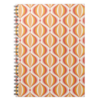 70s nostalgia notebook groovy optical pattern notitieboek