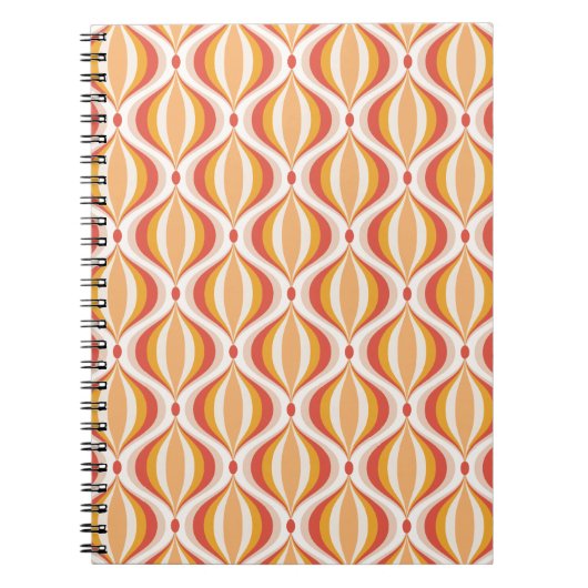 70s nostalgia notebook groovy optical pattern notitieboek (Voorkant)