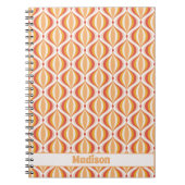 70s nostalgia notebook groovy optical pattern notitieboek (Voorkant)