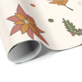 70s Nostalgia Retro Vrede en Kerstmis Cadeaupapier (Rol Hoek)