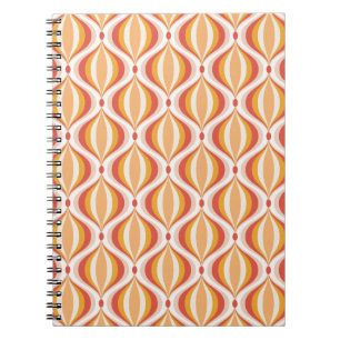 70s nostalgie notitieboek groovy optisch patroon