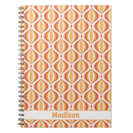 70s nostalgie notitieboek groovy optisch patroon