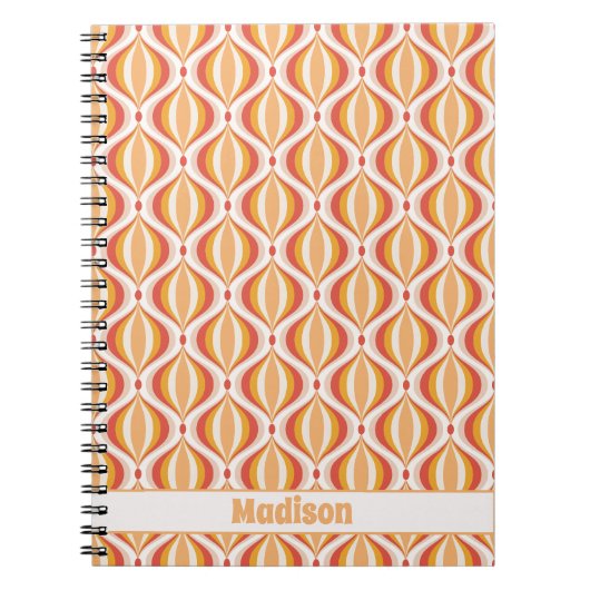 70s nostalgie notitieboek groovy optisch patroon (Voorkant)