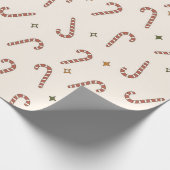 70s Nostalgie Retro Groovy Candy Cane Kerstmis Cadeaupapier (Hoek)